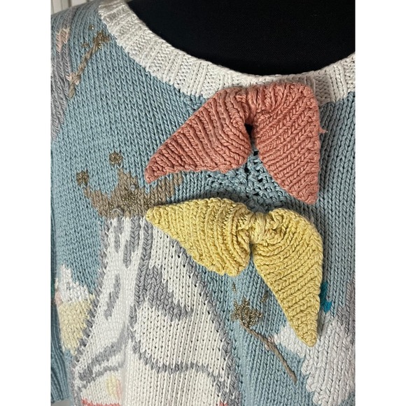 Vintage Storybook Berek? Chunky Pastel Princess Castle Sweater puff sleeve *Read - Picture 6 of 9